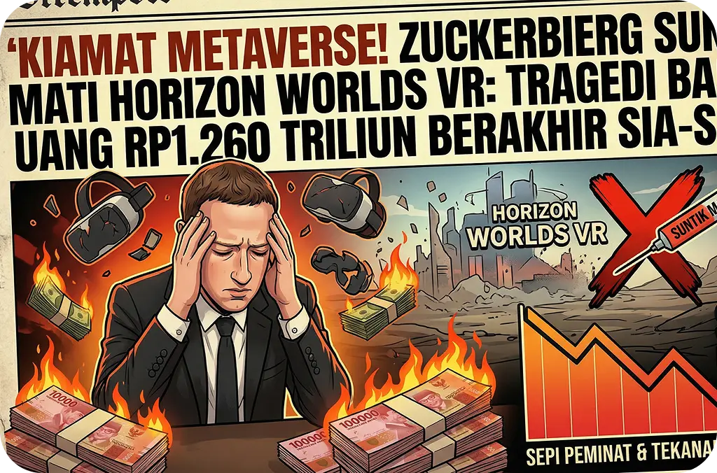 Kiamat Metaverse! Mark Zuckerberg Suntik Mati Horizon Worlds VR: Tragedi Bakar Uang Rp1.260 Triliun Berakhir Sia-Sia?
